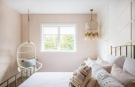 Pale Pink Bedroom With White Hanging