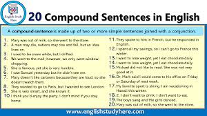 20 compound sentences in english