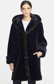 Gallery Hooded Faux Fur Walking Coat
