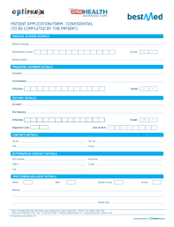 Fillable Online Patient Application Form Confidential To Be