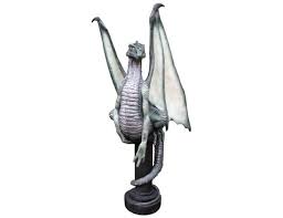 Dragon Griffin On Pedestal Sculptures