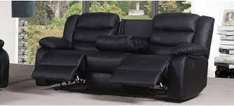 Roman Black Recliner Leather Sofa 3