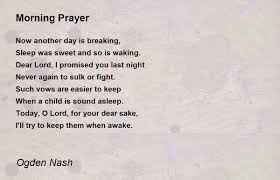 morning prayer poem by ogden nash