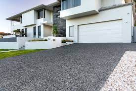 Photo of a contemporary exterior in perth. Exposed Aggregate Driveway Stylish Durable Terrastone