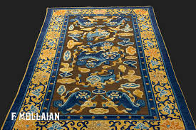 antique chinese silk metal rug n