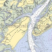 South Carolina Hilton Head Daufuskie Island Calibogue Sound Nautical Chart Decor