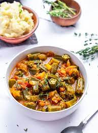 vegan stewed okras and tomatoes