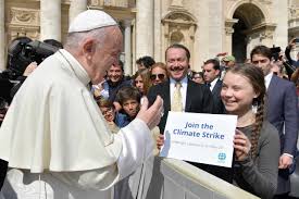 His holiness pope francis (formerly jorge mario bergoglio, born december 17, 1936, in buenos aires, argentina) became the pope of the roman catholic church on march 13, 2013. Pope Francis Meets Greta Thunberg The Global Catholic Climate Movement The Global Catholic Climate Movement