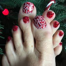60 pretty christmas toe nail designs