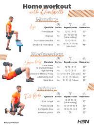 training at home with dumbbells month