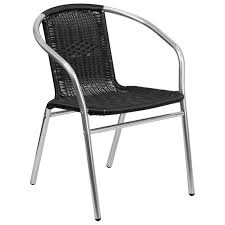 Economy Aluminum Black Rattan Patio Chair