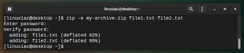 zip files and directories on linux