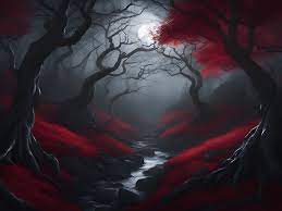 wallpaper dark forest night with full