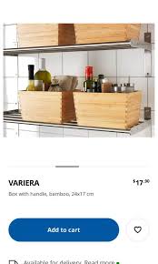 ikea variera bamboo box with handle