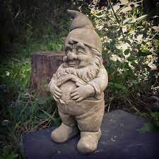 Jolly Gnome Garden Ornament Made From