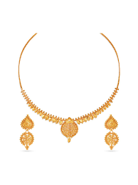 tanishq 22k gold necklace set for