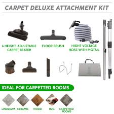 portable central vacuum carpet deluxe