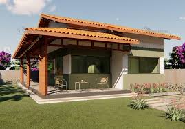 Telhado com telhas ecológicas de fibra vegetal · 4. Planta De Casa Terrea Com Varanda 2 Quartos E 1 Su So Projetos