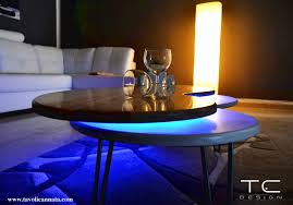 Wood Coffee Table With Led Light