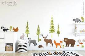 forest animals wall decal realistic