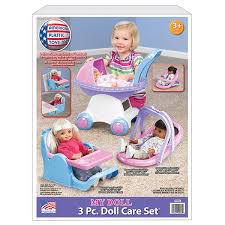 3 pc doll care set american plastic toys