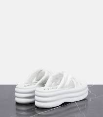 gg jacquard platform sandals in white