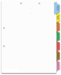 Medical Chart Tab Divider Set 7 Tab Side Set Item