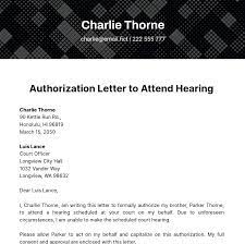 authorization letter to attend hearing
