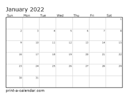 2022 printable monthly calendar