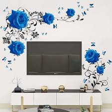 Blue Rose Wall Stickers Rose Flower