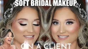 beautiful soft bridal makeup on client