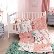 elephant munk baby girl crib set