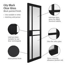 City Black Clear Glass Internal Door 35
