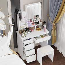 fufu a 5 drawers white makeup vanity