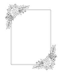 flower frame hand drawn fl border