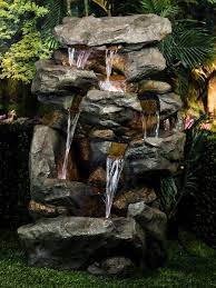 outdoor waterfall fountain