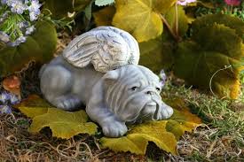 Angel Bulldog Garden Statues Concrete