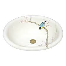 Hand Painted Sink Bird In Branches