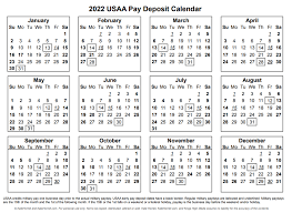 2022 usaa military pay deposit dates