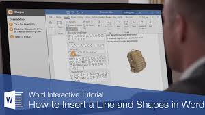 how to insert a line and shapes in word