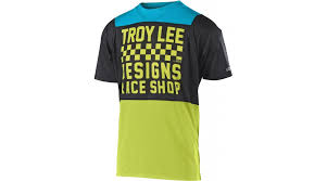 Troy Lee Designs Skyline Mtb Jersey Short Sleeve Kids Size Sm Checker Black Lime