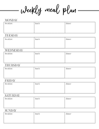 Free Printable Daily Meal Planner Template Menu Planning