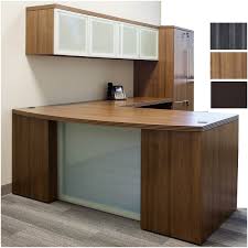 Glass Front Bow Top Executive L Desk