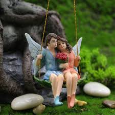 Swing Couple Figurines Garden Fairy