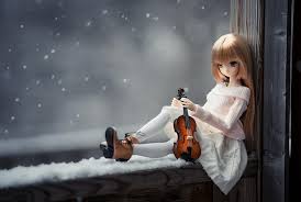hd wallpaper mood violin doll