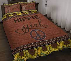Hippie Girl Quilt Bed Set Quilt