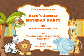 Safari Jungle Animals Theme Birthday Party Invitations Th29