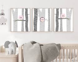 Baby Girl Nursery Wall Art Owl Nursery