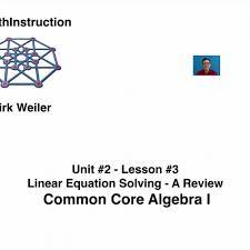 Common Core Algebra I Unit 2 Lesson 3 A