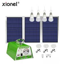 Xionel Solar Panel Lighting Kit Solar Home Dc System Kit Usb Solar Charger With 4 Led Light Bulb As Emergency Light Solar Energy Systems Aliexpress